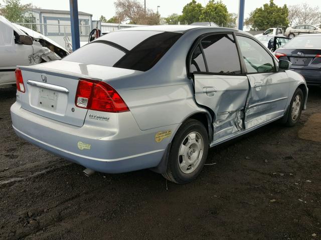 JHMES96663S015822 - 2003 HONDA CIVIC HYBR BLUE photo 4