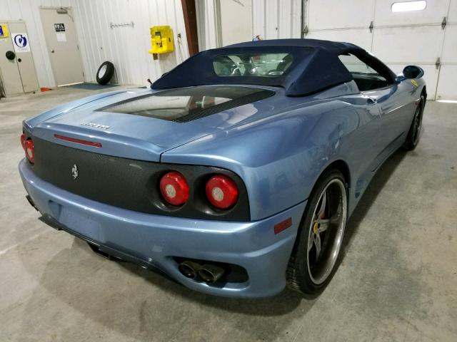 ZFFYT53A420130184 - 2002 FERRARI 360 SPIDER BLUE photo 4