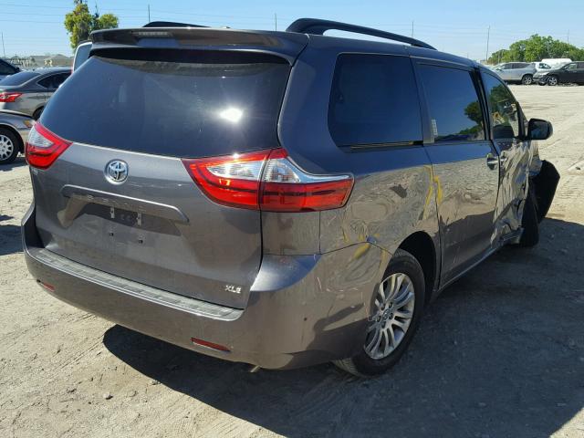 5TDYZ3DC3HS878030 - 2017 TOYOTA SIENNA XLE GRAY photo 4