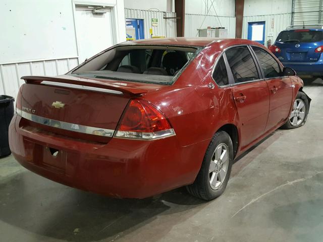 2G1WT58N981261196 - 2008 CHEVROLET IMPALA LT RED photo 4