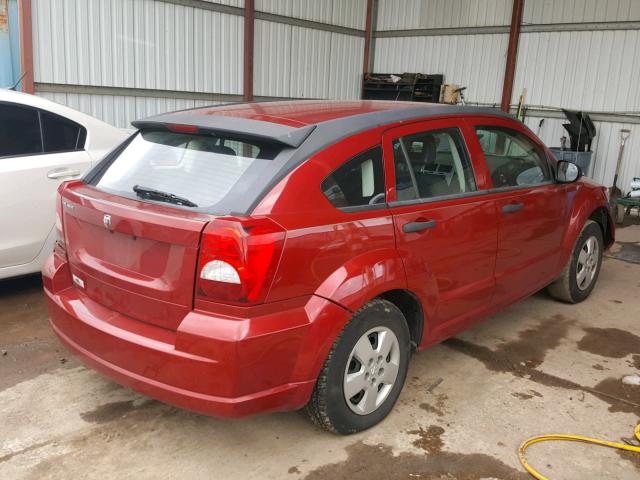 1B3HB28B78D739760 - 2008 DODGE CALIBER RED photo 4