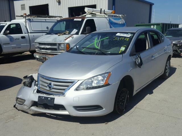 3N1AB7AP7DL640902 - 2013 NISSAN SENTRA S SILVER photo 2