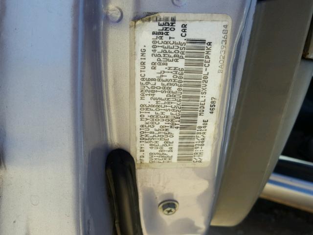 4T1BG22K6VU060066 - 1997 TOYOTA CAMRY CE SILVER photo 10