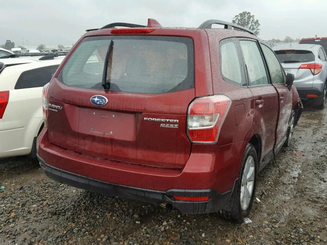 JF2SJABCXGH527768 - 2016 SUBARU FORESTER 2 RED photo 4