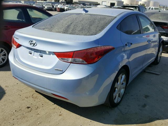 KMHDH4AE6DU513422 - 2013 HYUNDAI ELANTRA GL BLUE photo 4