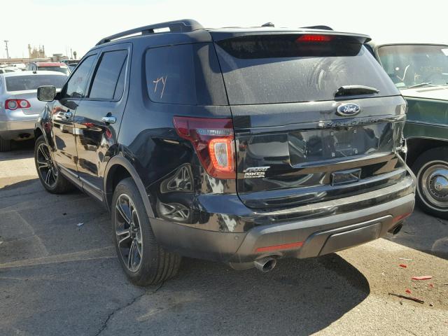 1FM5K8GT7EGB84569 - 2014 FORD EXPLORER S BLACK photo 3