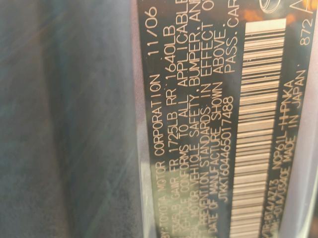 JTKKT604465017488 - 2006 TOYOTA SCION XA GRAY photo 10