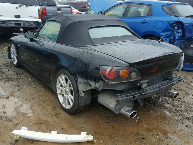 JHMAP21494T002474 - 2004 HONDA S2000 BLACK photo 3