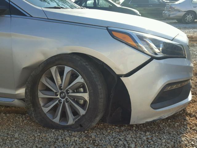 5NPE34AF6GH397461 - 2016 HYUNDAI SONATA SPO SILVER photo 9