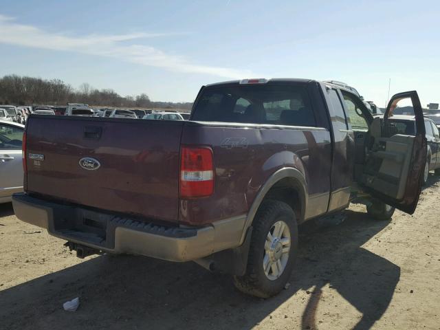 1FTPX14534NC32896 - 2004 FORD F150 MAROON photo 4