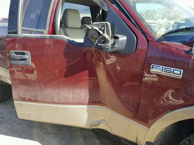 1FTPX14534NC32896 - 2004 FORD F150 MAROON photo 9