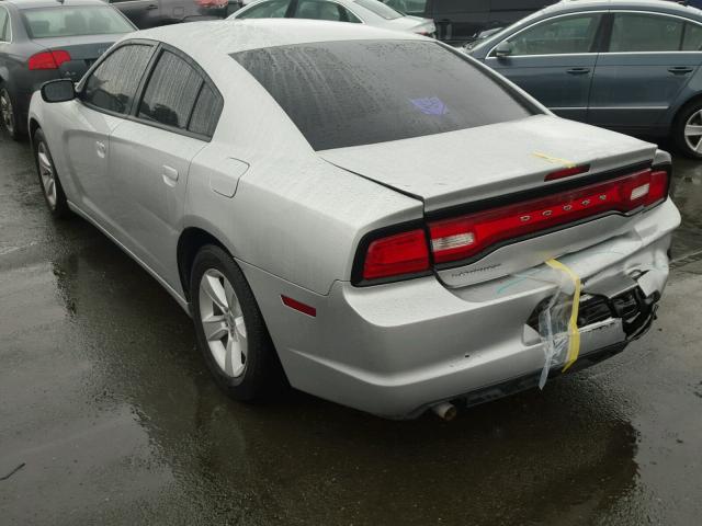 2C3CDXBG0CH139974 - 2012 DODGE CHARGER SE SILVER photo 3