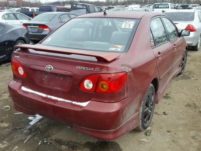 1NXBR32E43Z042219 - 2003 TOYOTA COROLLA CE BURGUNDY photo 4