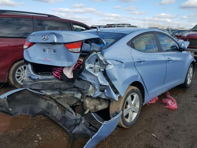 KMHDH4AE8BU122530 - 2011 HYUNDAI ELANTRA GL BLUE photo 4