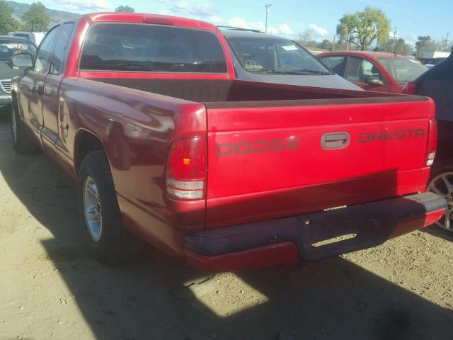 1B7FL22P2WS743053 - 1998 DODGE DAKOTA RED photo 3