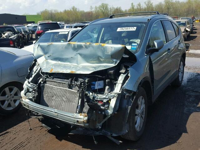 2HKRM4H70CH630791 - 2012 HONDA CR-V EXL GREEN photo 2