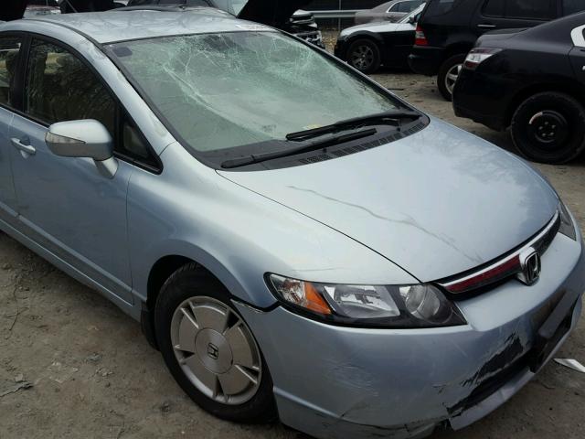 JHMFA36286S013284 - 2006 HONDA CIVIC HYBR SILVER photo 9