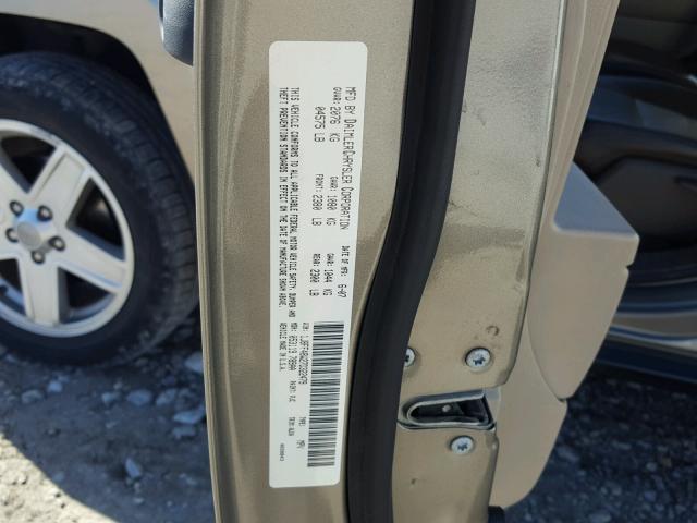 1J8FF48W27D322479 - 2007 JEEP PATRIOT LI TAN photo 10