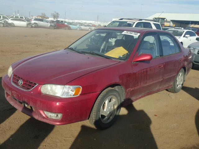 1NXBR12E01Z492094 - 2001 TOYOTA COROLLA CE MAROON photo 2