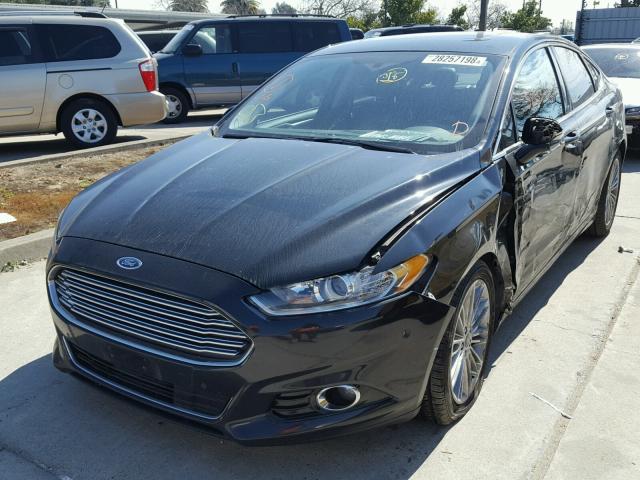 3FA6P0LU9DR267587 - 2013 FORD FUSION SE BLACK photo 2