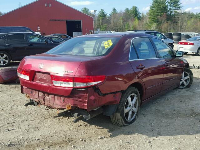 1HGCM66523A030303 - 2003 HONDA ACCORD EX RED photo 4