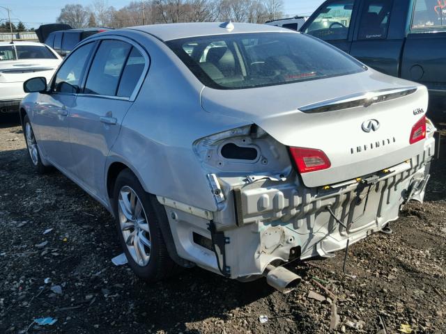 JNKBV61F48M257309 - 2008 INFINITI G35 SILVER photo 3