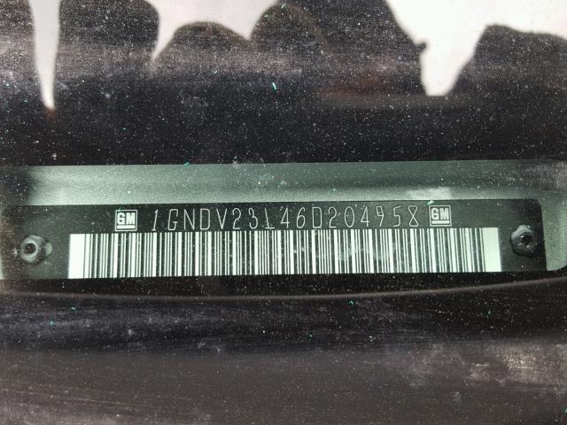 1GNDV23L46D204958 - 2006 CHEVROLET UPLANDER L 银色 照片 10