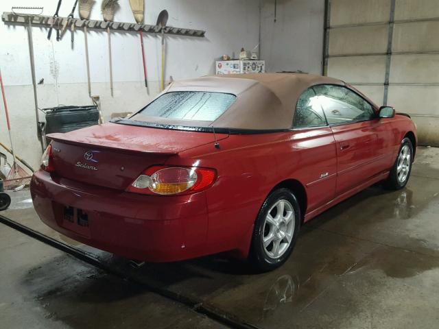 2T1FF22P63C606914 - 2003 TOYOTA CAMRY SOLA RED photo 4