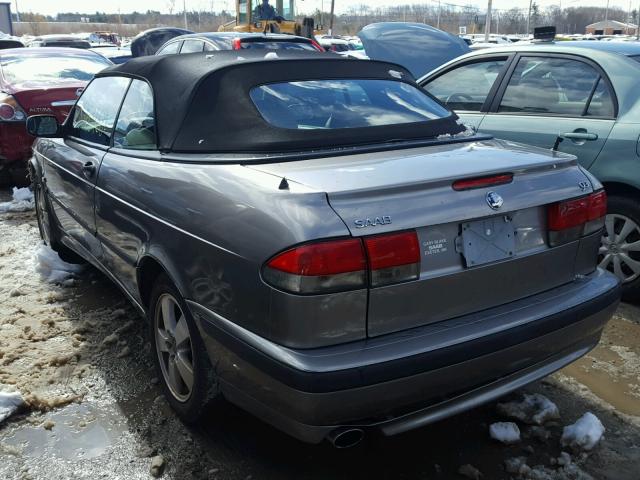 YS3DF78K527015868 - 2002 SAAB 9-3 SE GRAY photo 3