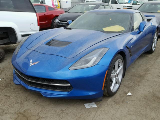 1G1YD2D75E5120728 - 2014 CHEVROLET CORVETTE S BLUE photo 2