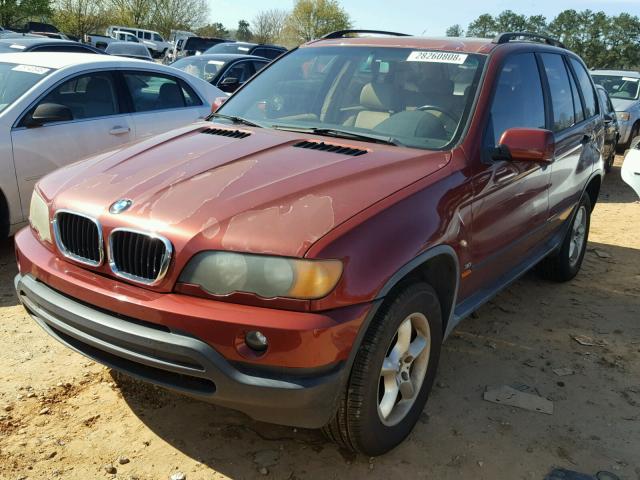 5UXFA53533LW23271 - 2003 BMW X5 3.0I RED photo 2