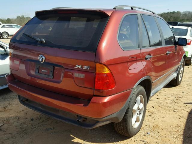 5UXFA53533LW23271 - 2003 BMW X5 3.0I RED photo 4