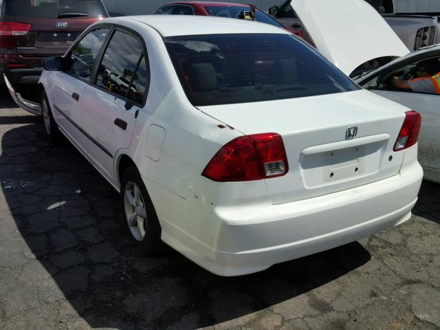 1HGES16345L021304 - 2005 HONDA CIVIC DX V WHITE photo 3