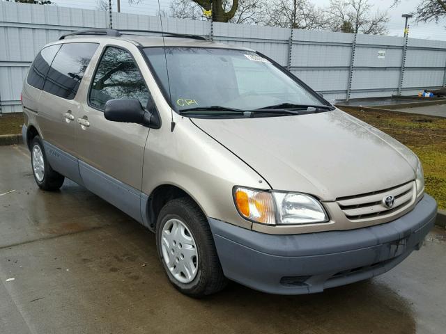 4T3ZF19C22U446450 - 2002 TOYOTA SIENNA CE BEIGE photo 1