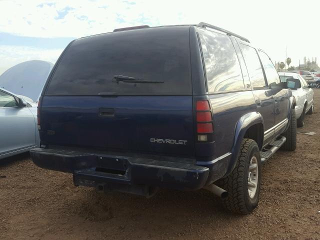 1GNEK13R6YR122098 - 2000 CHEVROLET TAHOE K150 BLUE photo 4