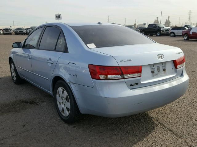 5NPET46C88H366826 - 2008 HYUNDAI SONATA GLS BLUE photo 3