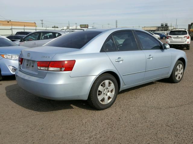 5NPET46C88H366826 - 2008 HYUNDAI SONATA GLS BLUE photo 4