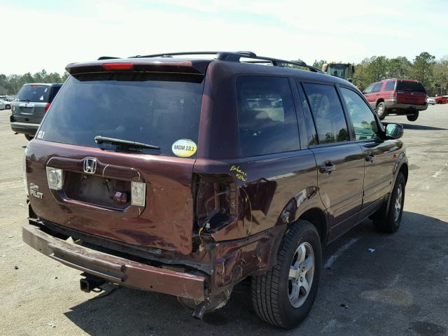 5FNYF28788B003644 - 2008 HONDA PILOT EXL MAROON photo 4