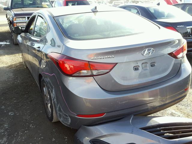 5NPDH4AE7EH526762 - 2014 HYUNDAI ELANTRA SE CHARCOAL photo 3