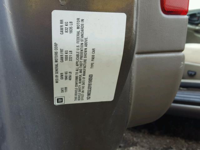 1G1NE52J3Y6190503 - 2000 CHEVROLET MALIBU LS CHARCOAL photo 10