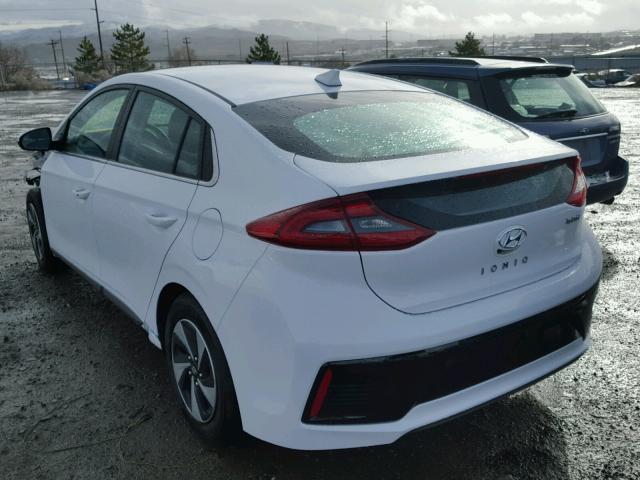 KMHC75LC2HU049339 - 2017 HYUNDAI IONIQ SEL WHITE photo 3