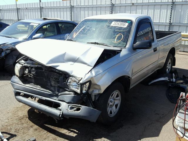 5TENL42N21Z766584 - 2001 TOYOTA TACOMA SILVER photo 2