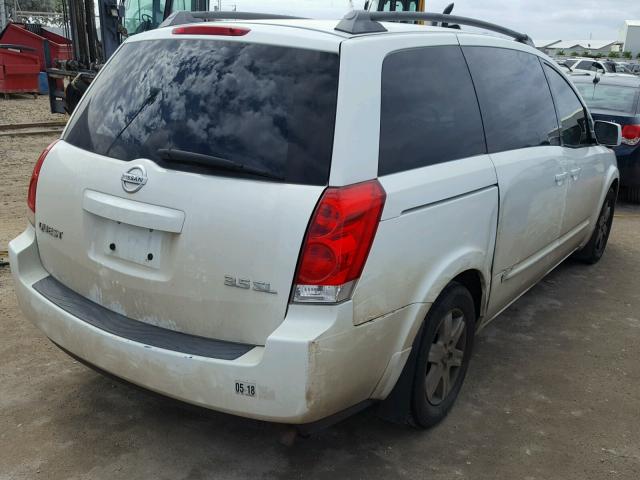 5N1BV28U64N344577 - 2004 NISSAN QUEST S WHITE photo 4