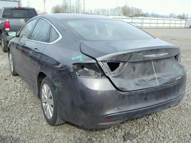 1C3CCCFB8FN742970 - 2015 CHRYSLER 200 LX GRAY photo 3