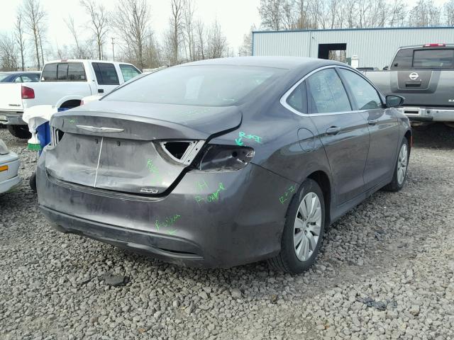 1C3CCCFB8FN742970 - 2015 CHRYSLER 200 LX GRAY photo 4