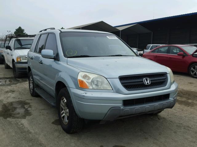 2HKYF18543H500953 - 2003 HONDA PILOT EXL BLUE photo 1