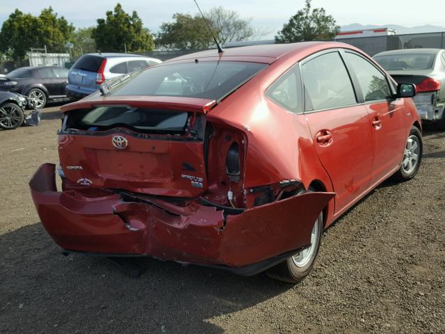 JTDKB20U067066629 - 2006 TOYOTA PRIUS RED photo 4