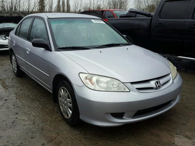 1HGES16555L023094 - 2005 HONDA CIVIC LX SILVER photo 1