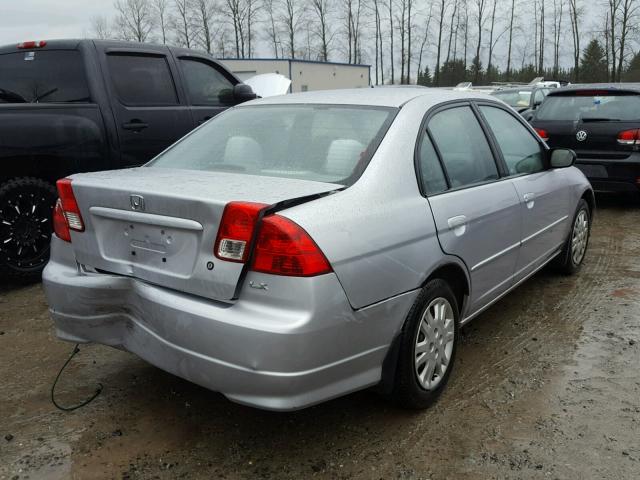 1HGES16555L023094 - 2005 HONDA CIVIC LX SILVER photo 4