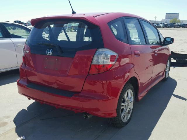 JHMGE88499S011553 - 2009 HONDA FIT SPORT RED photo 4